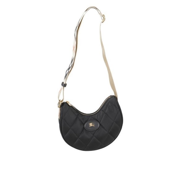 Burberry Curved Quilted Black Handbag With Gold-Tone Hardware - NWT - Picture 1 of 3